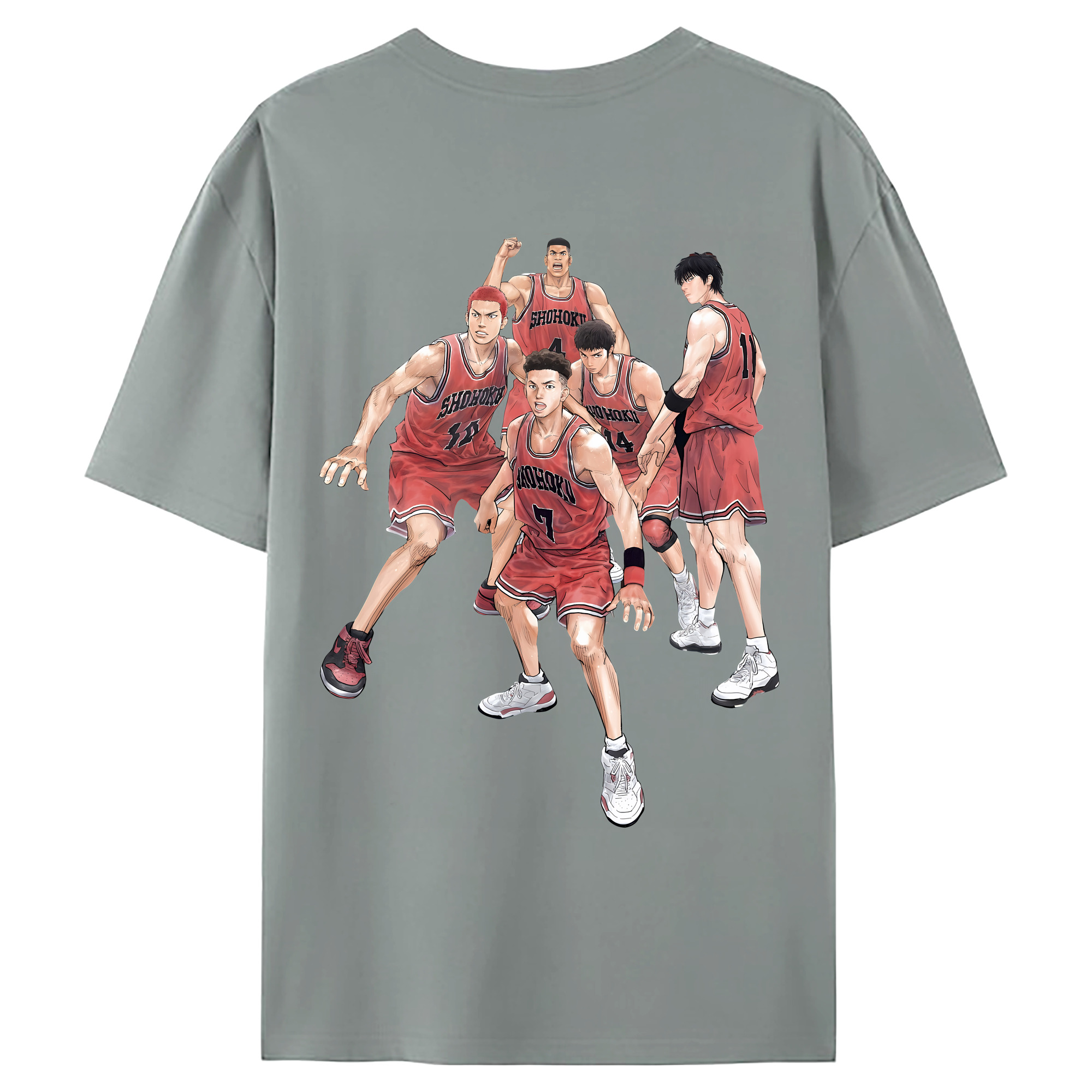 （画像用） SLAM DUNK／スラムダンク 綿100％ メンズ半袖Tシャツ（バックプリント） 通気性